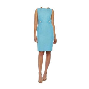 Chelsea Rose Blue White Sleeveless Sheath Dress Size 4